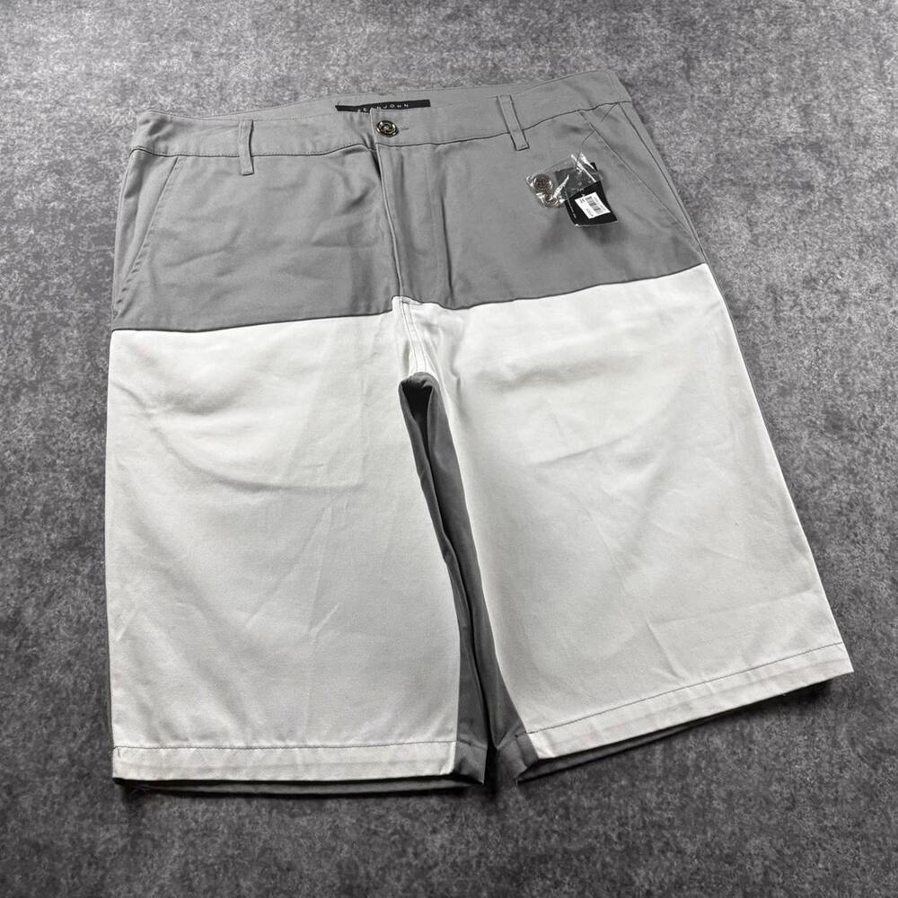 Vintage Y2K Sean John 34 Gray White Colorblock Baggy NOS Hip Hop Shorts NWT
